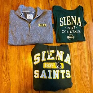 Siena College Apparel - Quarter-zip, Short Sleeve T-shirt, Cropped Sweatshirt